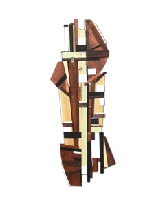 Dechamp (modern abstract wall sculpture natural wood geometric design neutrals)