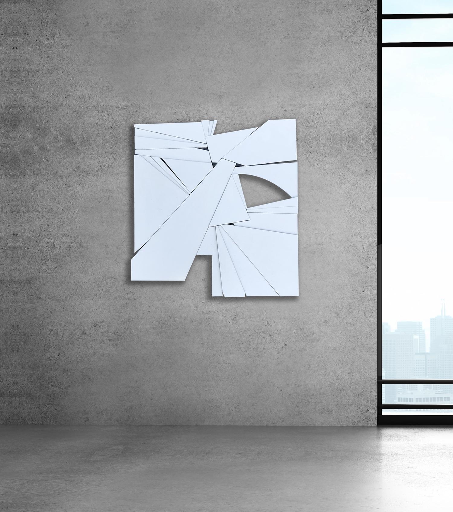 Mixed-Media-Wandskulptur „Duster“ – weiß, cremefarben, Wyatt Kahn, Frank Stella im Angebot 4