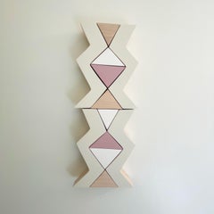 "Dusty Pink" Wall Sculpture mid century modern, pink, tan, white, creme, boho