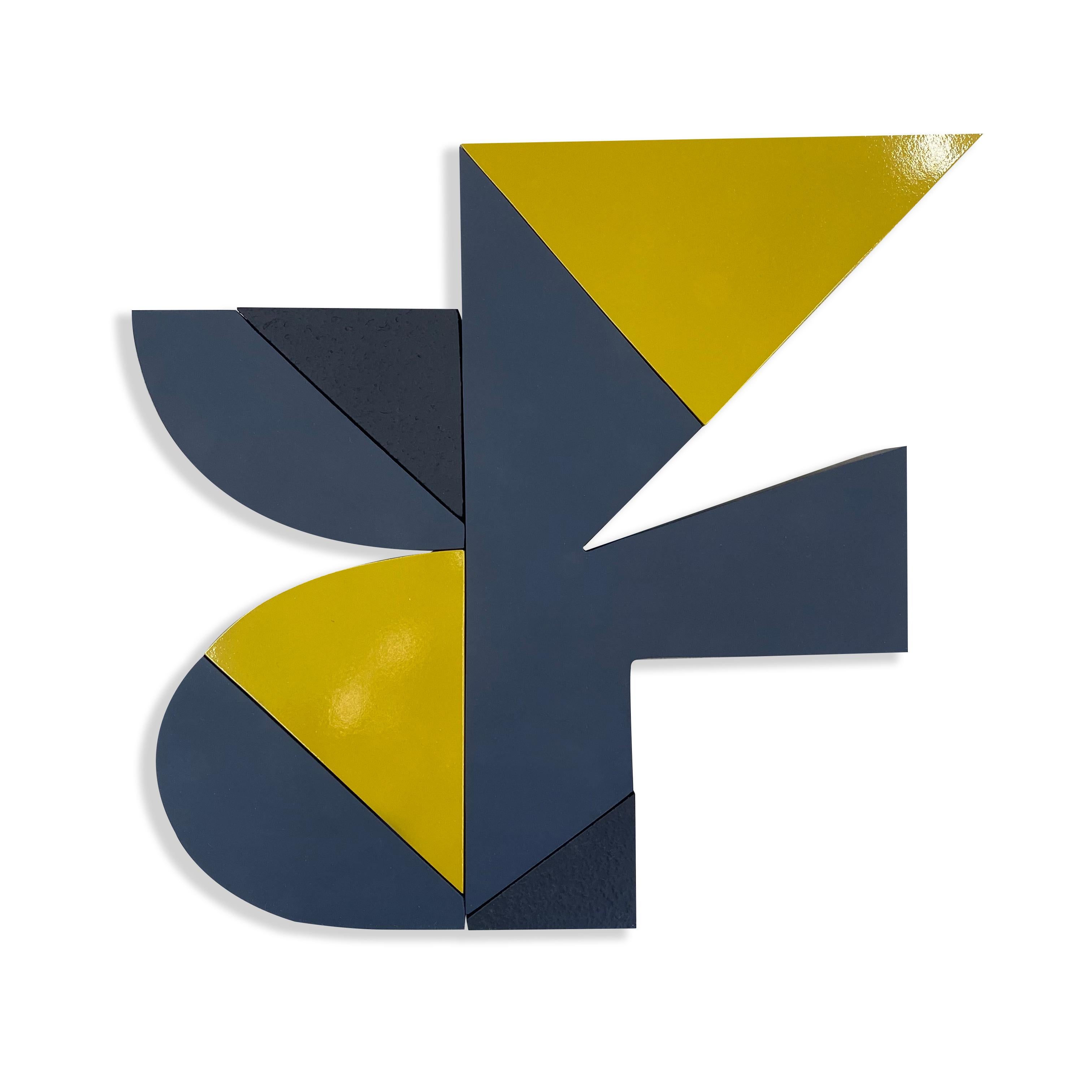 "Gotham" Wall Sculpture mid century modern, monochrome, modernism, black, yellow