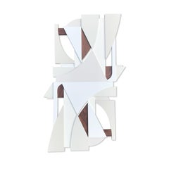 "Ivory Falconer" Monochrome Wood Wall Sculpture -tan, creme, white, elegant