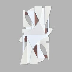 Scultura da parete in legno monocromatico "Ivory Falconer" -tan, crema, bianco, elegante