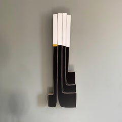 "Jalopy" Wandskulptur Mitte des Jahrhunderts modern, monochrom, modernismus, Bauhaus
