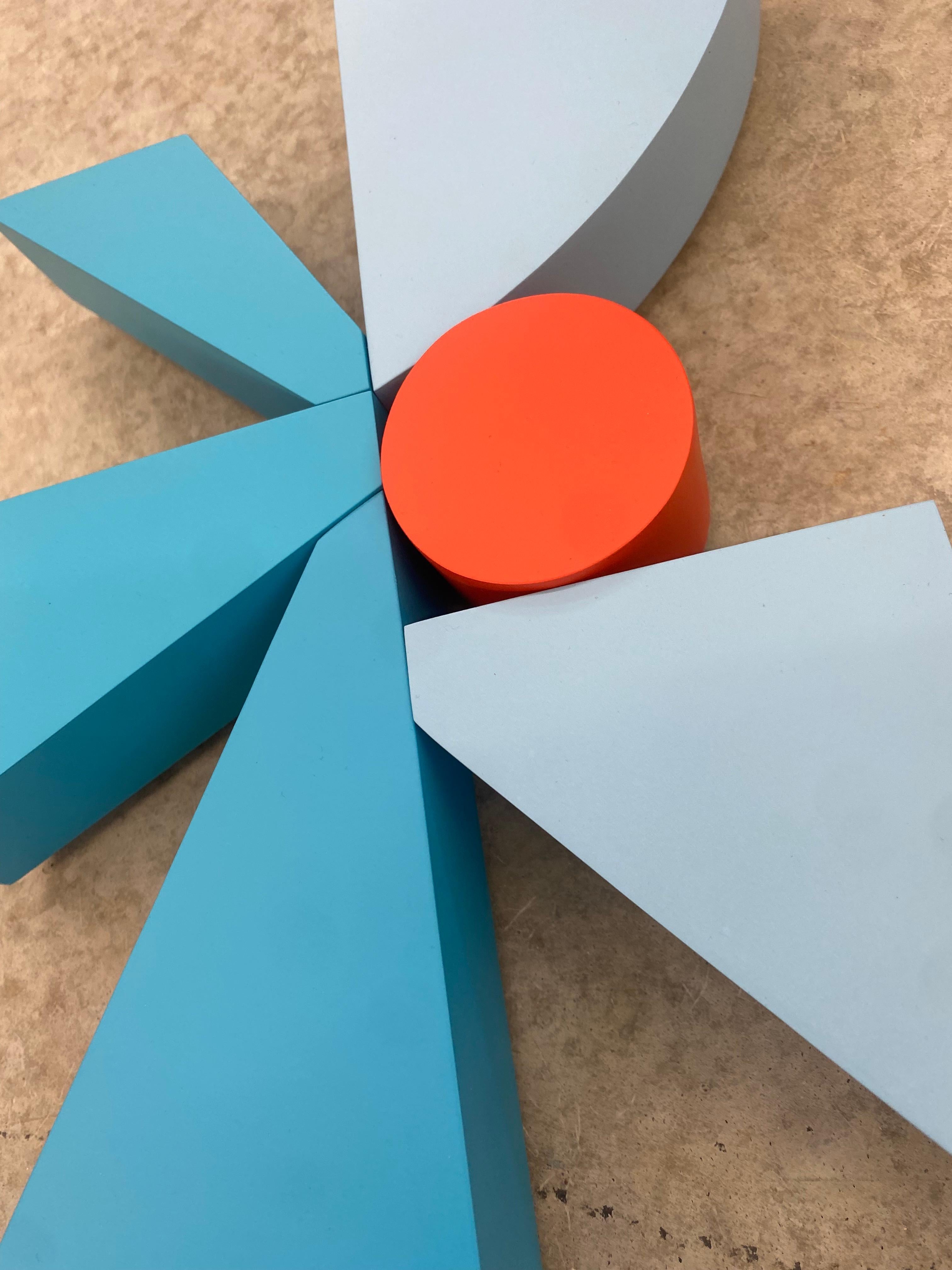 Sculpture murale Laguna II, moderne du milieu du siècle dernier, bleu, orange, mcm, audacieuse en vente 1