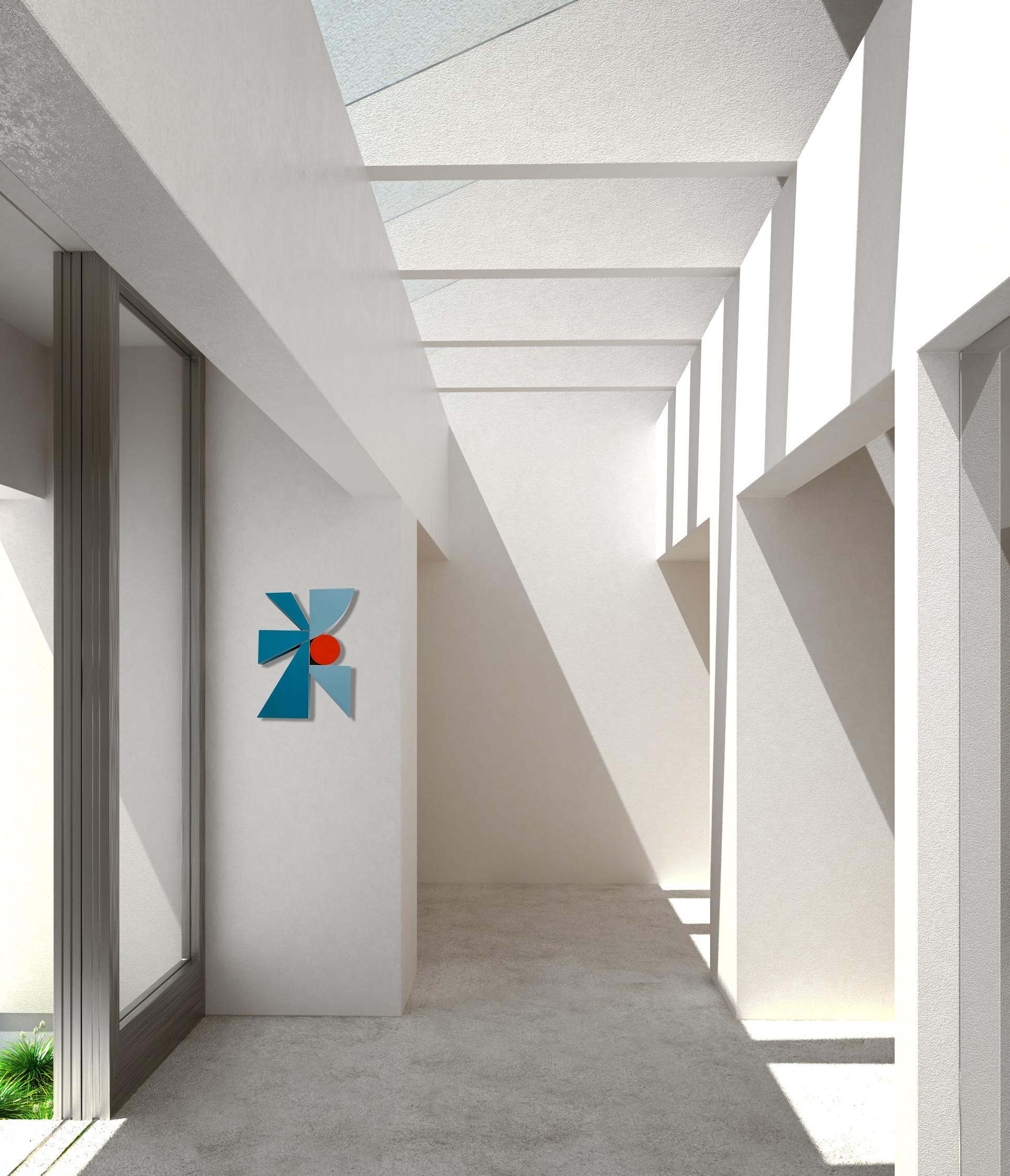 Sculpture murale Laguna II, moderne du milieu du siècle dernier, bleu, orange, mcm, audacieuse en vente 3