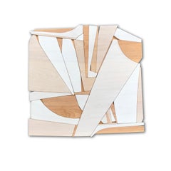 Leisure Class II (modern abstract wall art minimal geometric design neutral wood