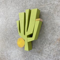 "LemonTree" Wall Sculpture mid century modern, monochrome, modernism, green