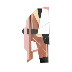 Leto (art deco wood wall sculpture modern design neutrals abstract geometric art