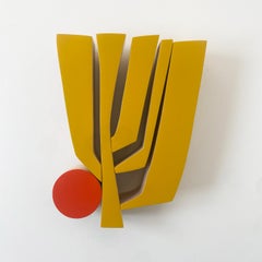 "Maize" Wall Sculpture- mid century modern, yellow, red, orange, modernism, mcm
