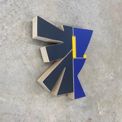 "Matisse" Wall Sculpture- mid century modern, mcm, blue, navy