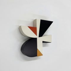 Scultura geometrica da parete in Wood di Scott Troxel, "Metro", metà del secolo scorso.