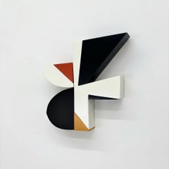 Scultura geometrica da parete in Wood di Scott Troxel, "Metro", metà del secolo scorso.