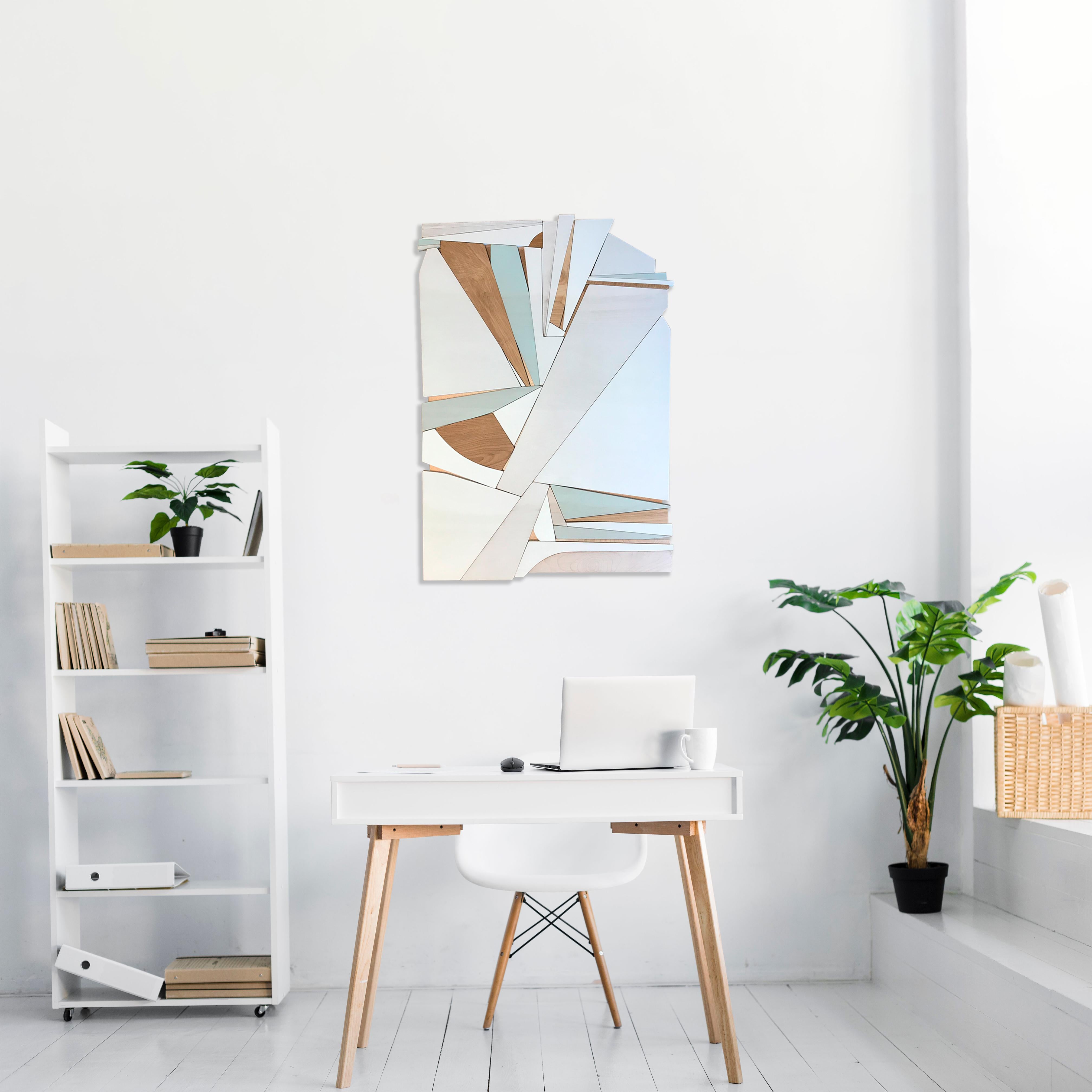 Note: This listing is for a commission based off the original, which was sold.  Custom colors and or woods can be arranged.  Average time for completion is 6 weeks from order date.

Mint is an elegant modern and minimalist contemporary wall