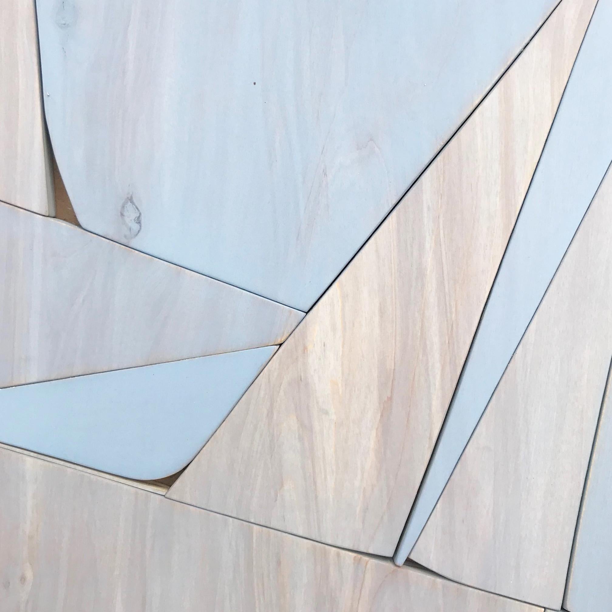 Myrtle II (modern abstract wall sculpture minimal geometric design neutrals) - Minimalist Mixed Media Art by Scott Troxel