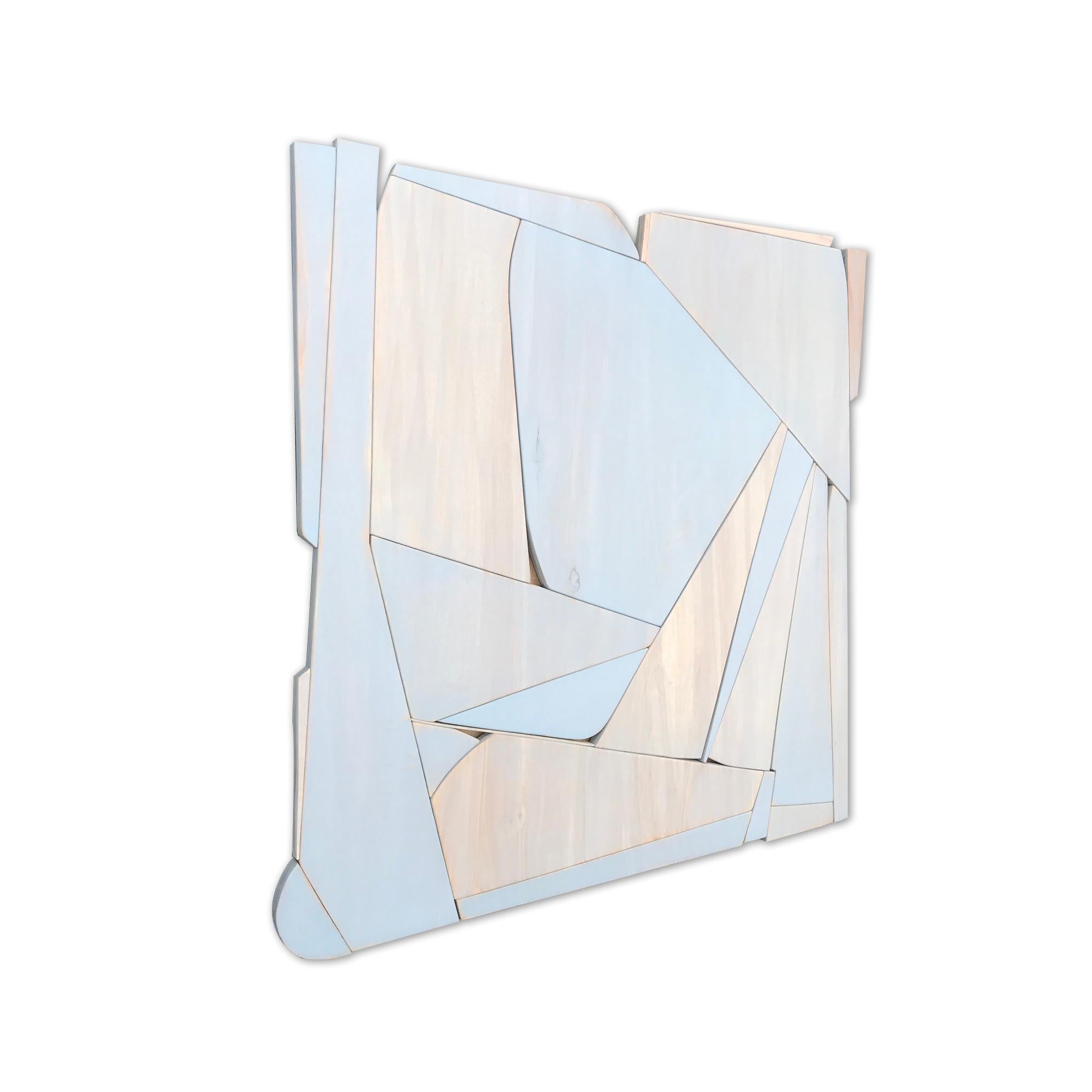 Myrtle II (modern abstract wall sculpture minimal geometric design neutrals) 1