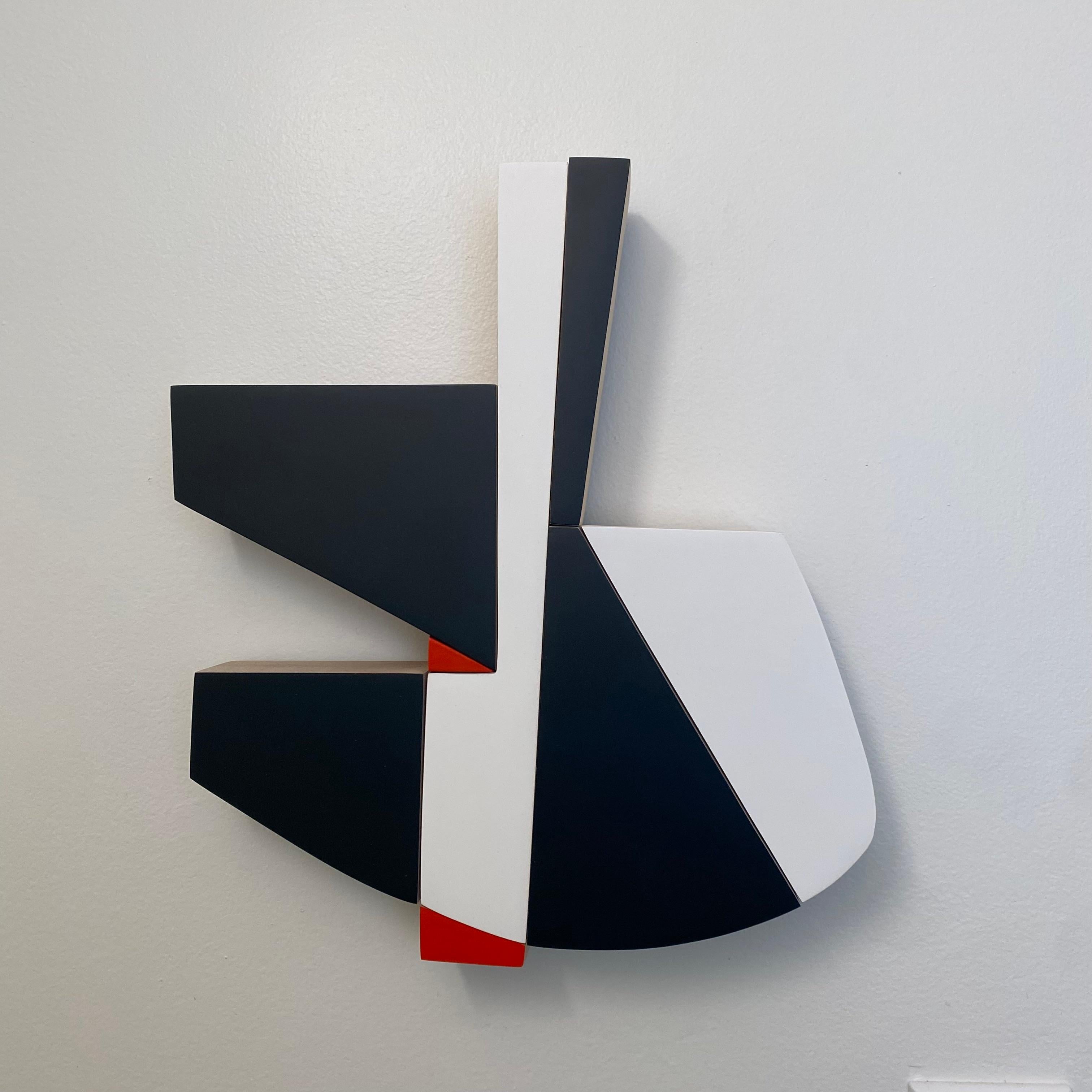"Navy Reds" Scultura da parete metà secolo moderno, bianco, navy, blu, rosso, nautico - Mixed Media Art di Scott Troxel
