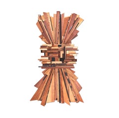 "Phoenix" Wall Sculpture- wood, black, repurposed, rustic modern, boho, bold