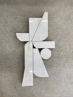 "Sausalito" Wall Sculpture- mid century modern, mcm, white, gloss