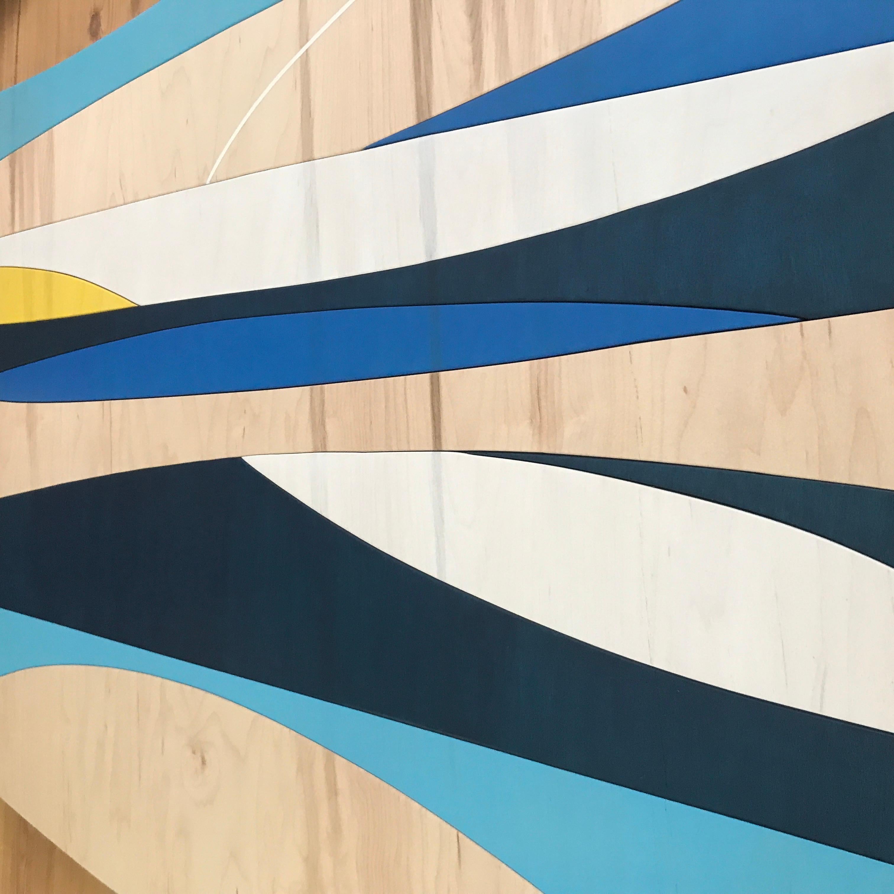 NOTE: This is a commission piece, made after the original.  It can be commissioned in custom sizes.  Allow 3-4 weeks plus shipping.

Solar Trees is a modern abstract three piece wall sculpture made from acrylic, birch and satin lacquer. This is the