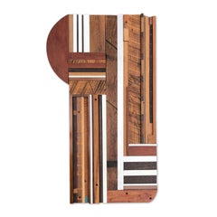"Stout” Wood Wall Sculpture- Rustic, modern, white