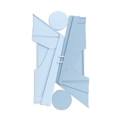 "Streamliner II" Monochrome Modern Wall Sculpture- blue, grey, minimalism, mcm