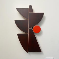 Used "SunHawk" Wall Sculpture-wood, minimalism, mid century modern, brown, tan, mcm