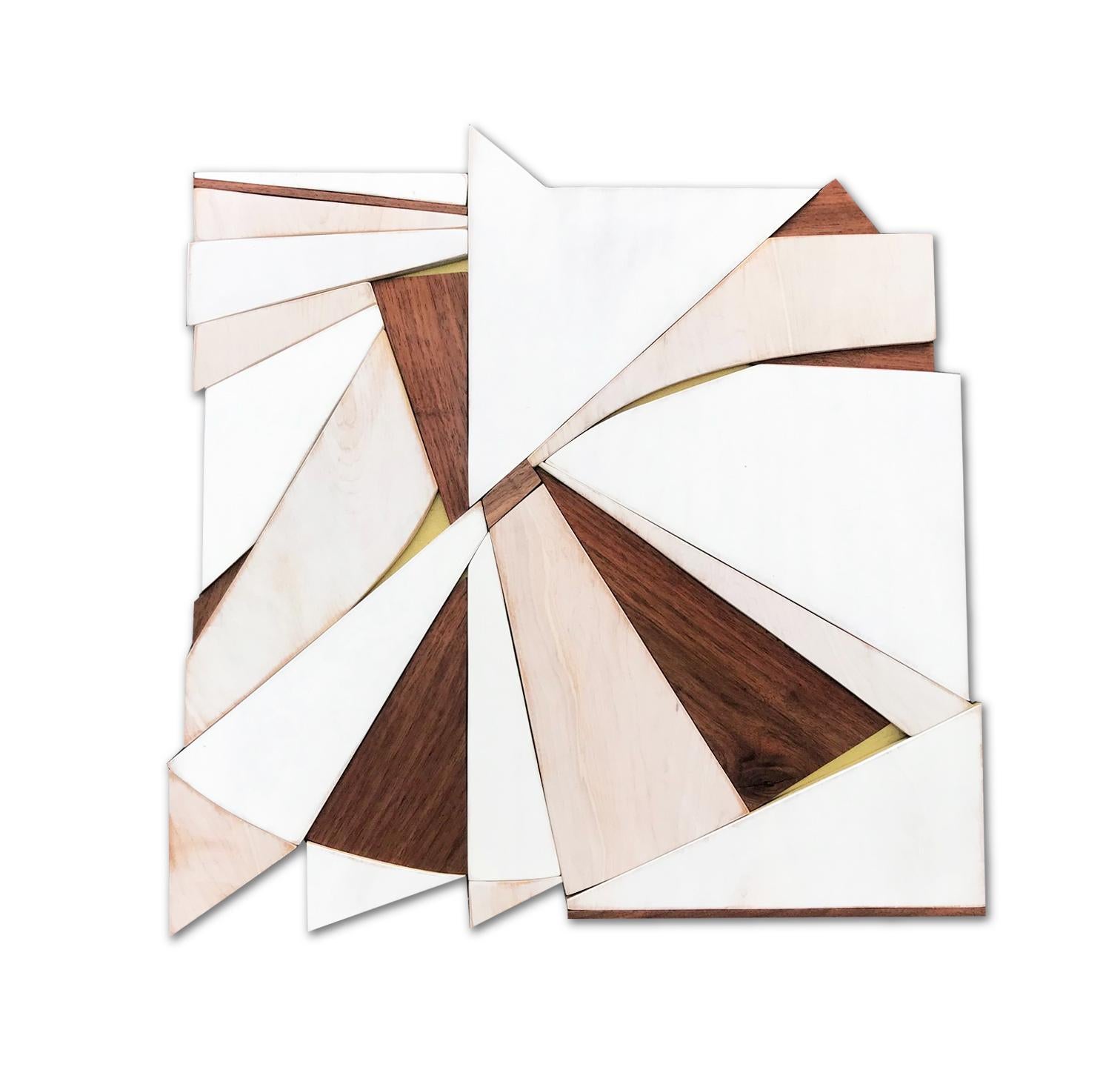 Scott Troxel "Divergence" Mixed Media Wall Sculpture (wood, white