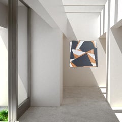 "Thrush" Wood Wall Sculpture - Chocolate, brown, white, red, cherry, modernist