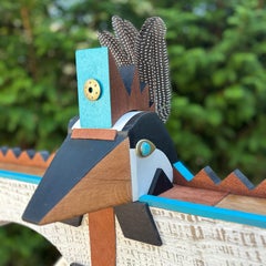 Scultura in legno moderna e rustica del sud-ovest "Thunderbird" di Scott Troxel