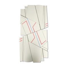 "Tonka I" Escultura de Pared de Técnica Mixta -mcm, mediados de siglo, dorado, metálico, blanco
