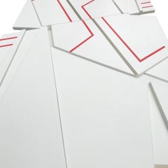 "Tonka II" Mixed Media Wall Sculpture -mcm, mid century, cream, white