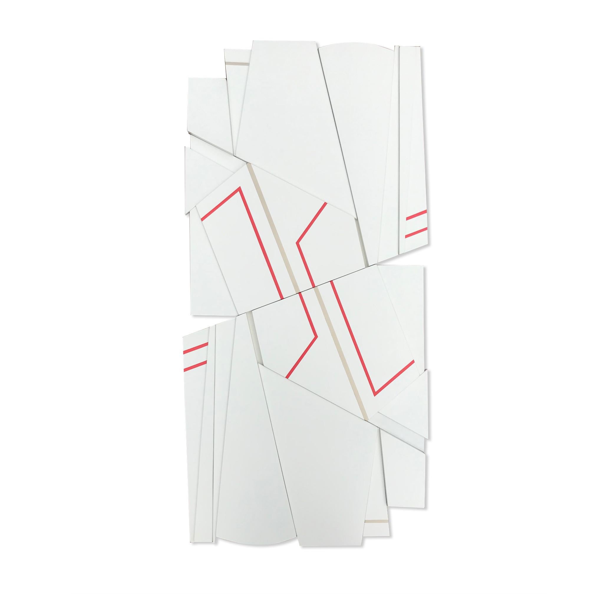 "Tonka II" Escultura de pared de técnica mixta -mcm, mediados de siglo, crema, blanco