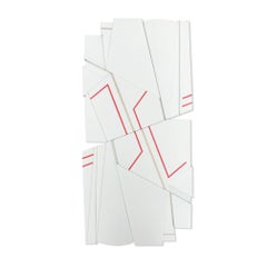 "Tonka II" Escultura de pared de técnica mixta -mcm, mediados de siglo, crema, blanco