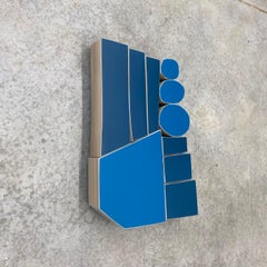 "TwoBlues" Wandskulptur Mitte des Jahrhunderts modern Wandskulptur