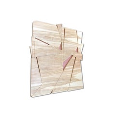 "Zephyr II" Holz-Wandskulptur monochrom, mid century modern, kupfer, mcm