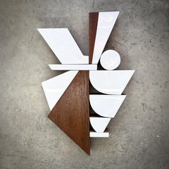 Sculpture murale en bois "Ziggurat" de Scott Troxel