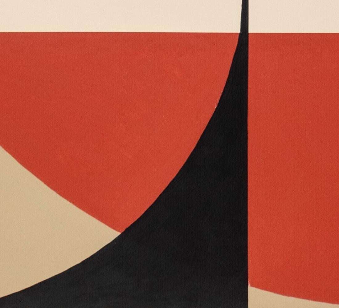 Figure 002, Geometric Abstraction in Red, Yellow & Black, 48 x 36 in. For Sale 2