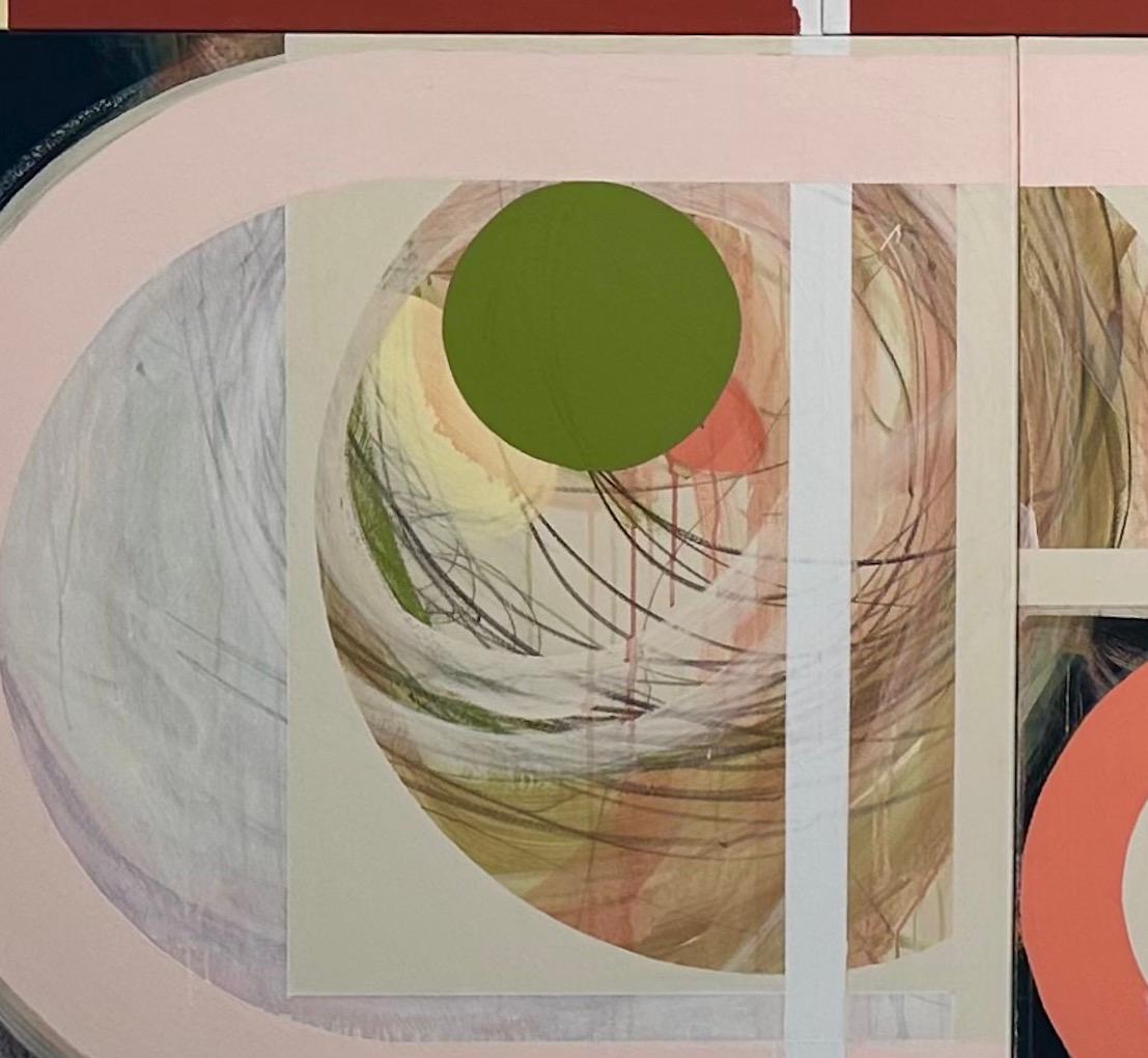 Inside Out, Monumental Abstract Painting with Colorful Geometric Forms For Sale 4