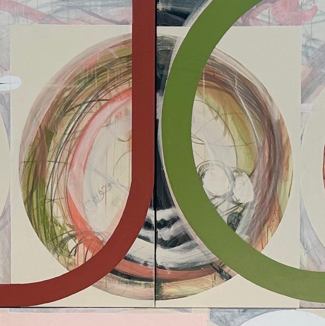 Inside Out, Monumental Abstract Painting with Colorful Geometric Forms For Sale 6