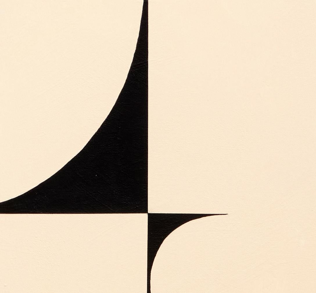 Opening Act 4, Minimalist Geometric Abstract in Black and Cream Tones - Abstract Geometric Art by Scott VanderVoort