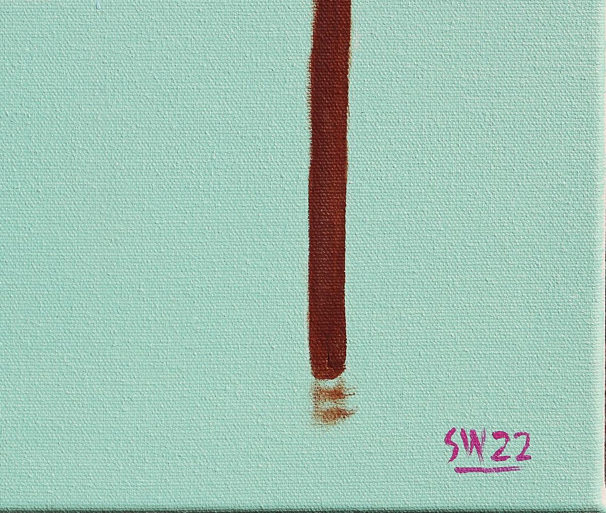 Peinture Pop Art contemporaine abstraite bleu clair et sarcelle « Causeway Getaway » en vente 7