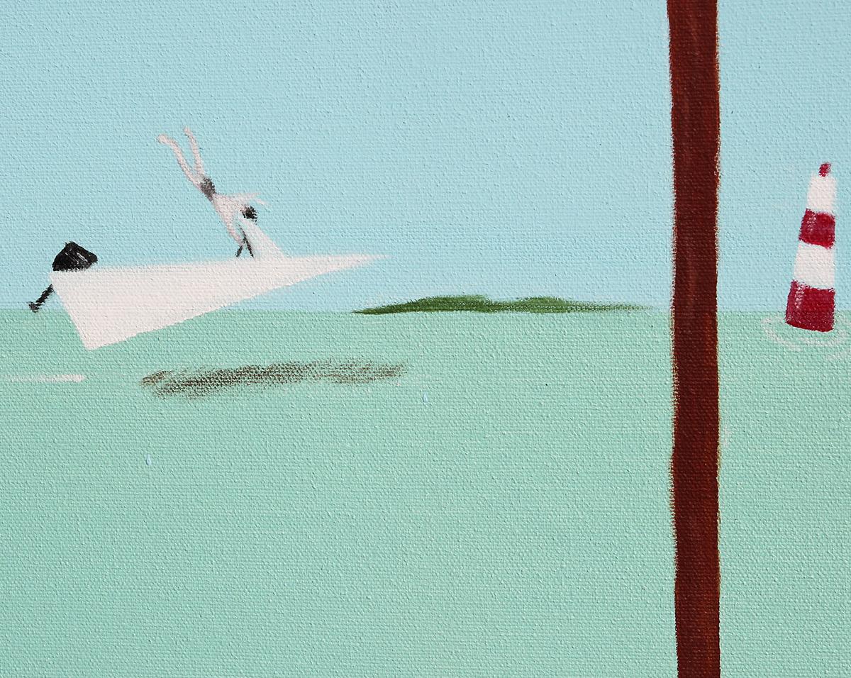 Peinture Pop Art contemporaine abstraite bleu clair et sarcelle « Causeway Getaway » en vente 4