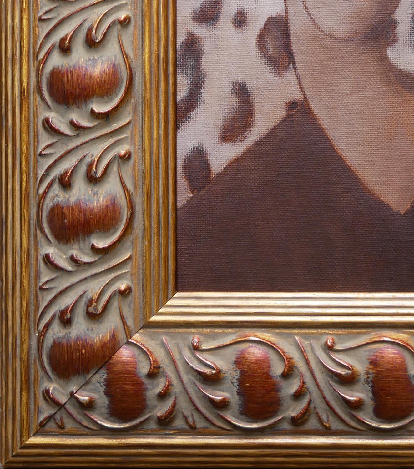 Peinture surréaliste abstraite contemporaine aux tons bruns « Determination » - Marron Figurative Painting par Scott Woodard
