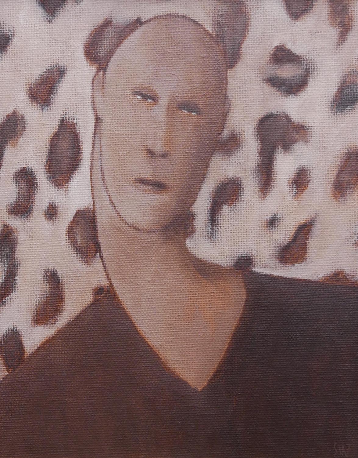 Peinture surréaliste abstraite contemporaine aux tons bruns « Determination » en vente 1