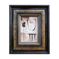 “Diversion” Neutral-Toned Abstract Contemporary Surrealist Painting