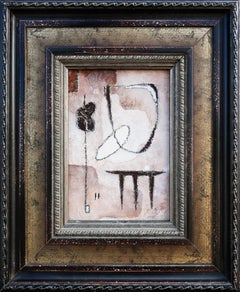 “Diversion” Neutral-Toned Abstract Contemporary Surrealist Painting