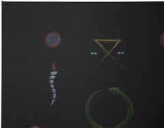 “Evanesce” Contemporary Abstract Surrealist Painting of Mystical Icons & Symbols