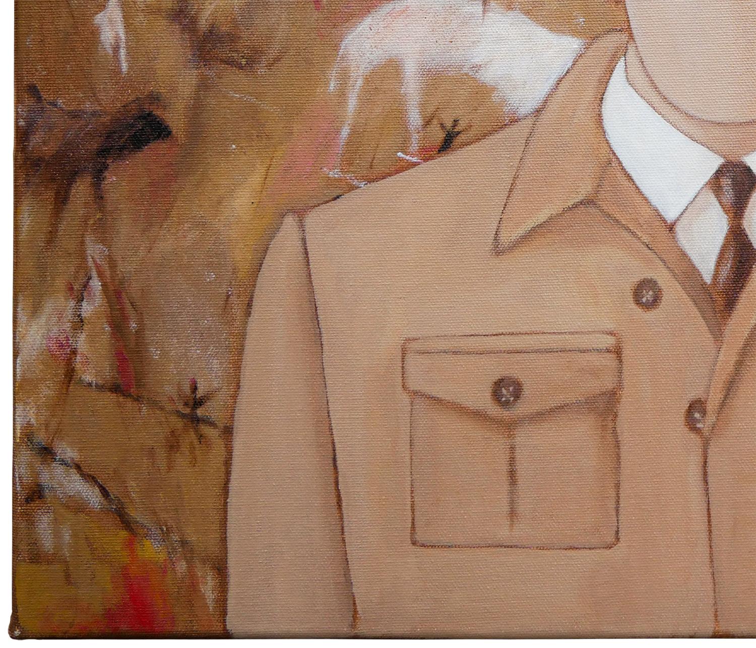 “Lascaux Khaki” Brown Abstract Figurative Contemporary Painting For Sale 3