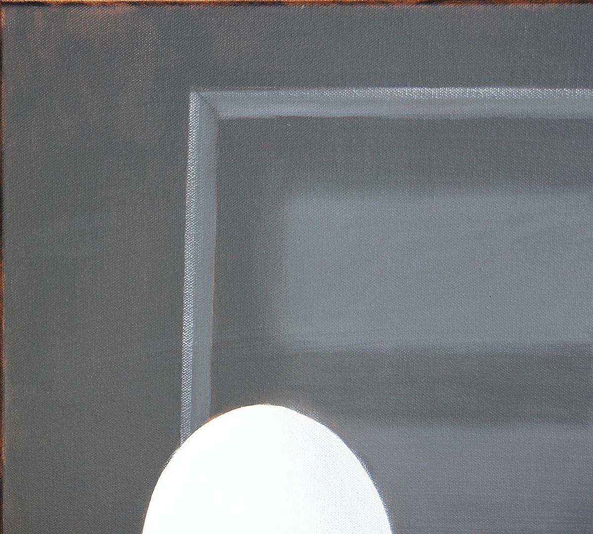 Peinture d'intérieur réaliste contemporaine en noir et blanc « M. A. Mark Still Life » - Contemporain Painting par Scott Woodard