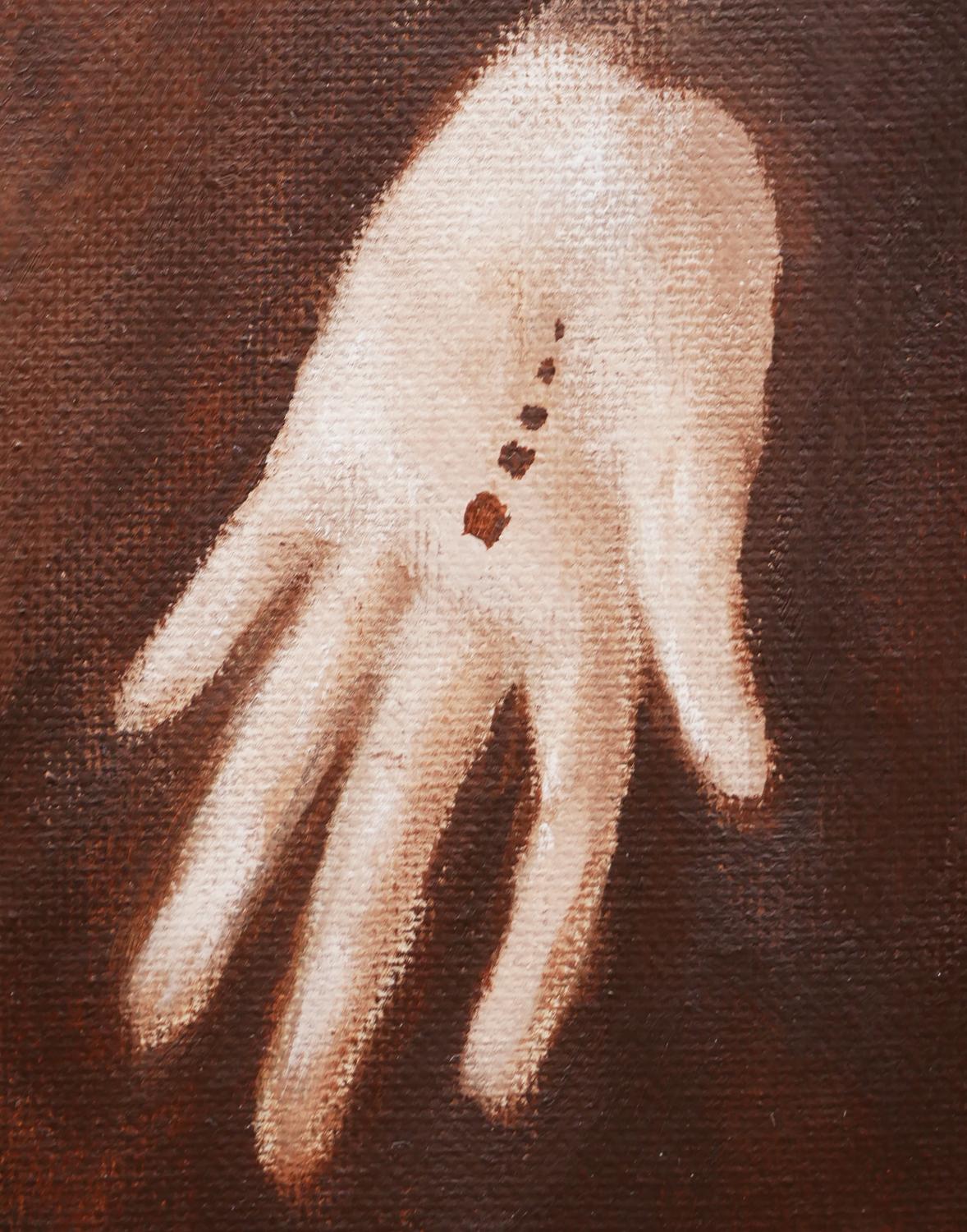 „Marked“ Braunes, monochromes, zeitgenössisches, surrealistisches Gemälde im Angebot 4